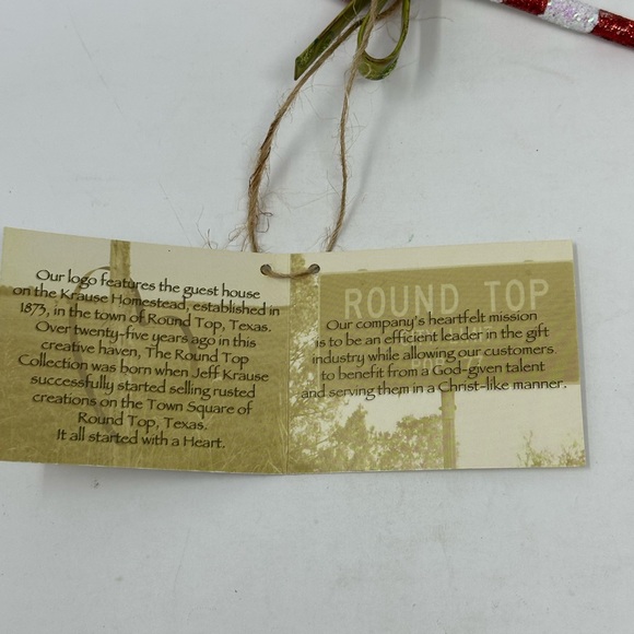 NEW The Round Top Collection Jingle Bell Candy Cane Ornament Metal D6 - Picture 4 of 5